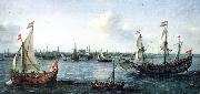 VROOM, Hendrick Cornelisz. The Harbour in Amsterdam we oil painting picture wholesale